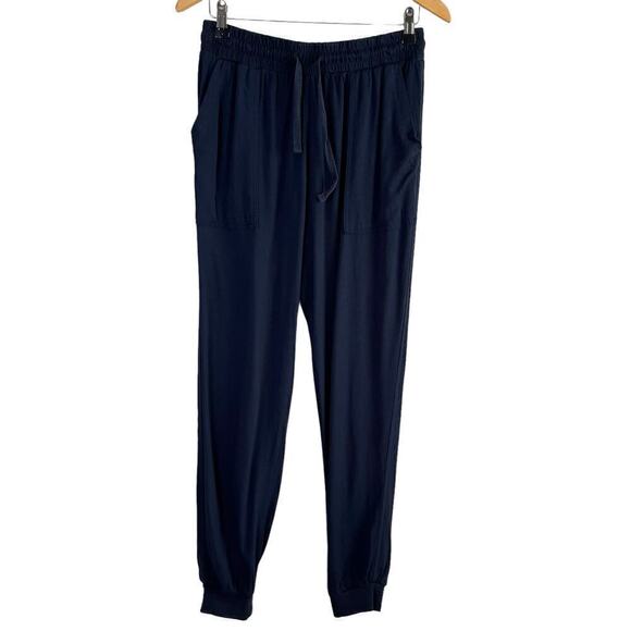 Splendid Pull-on Knit Jogger in Navy Blue High Rise Drawstring Waist, Small - Picture 2 of 11